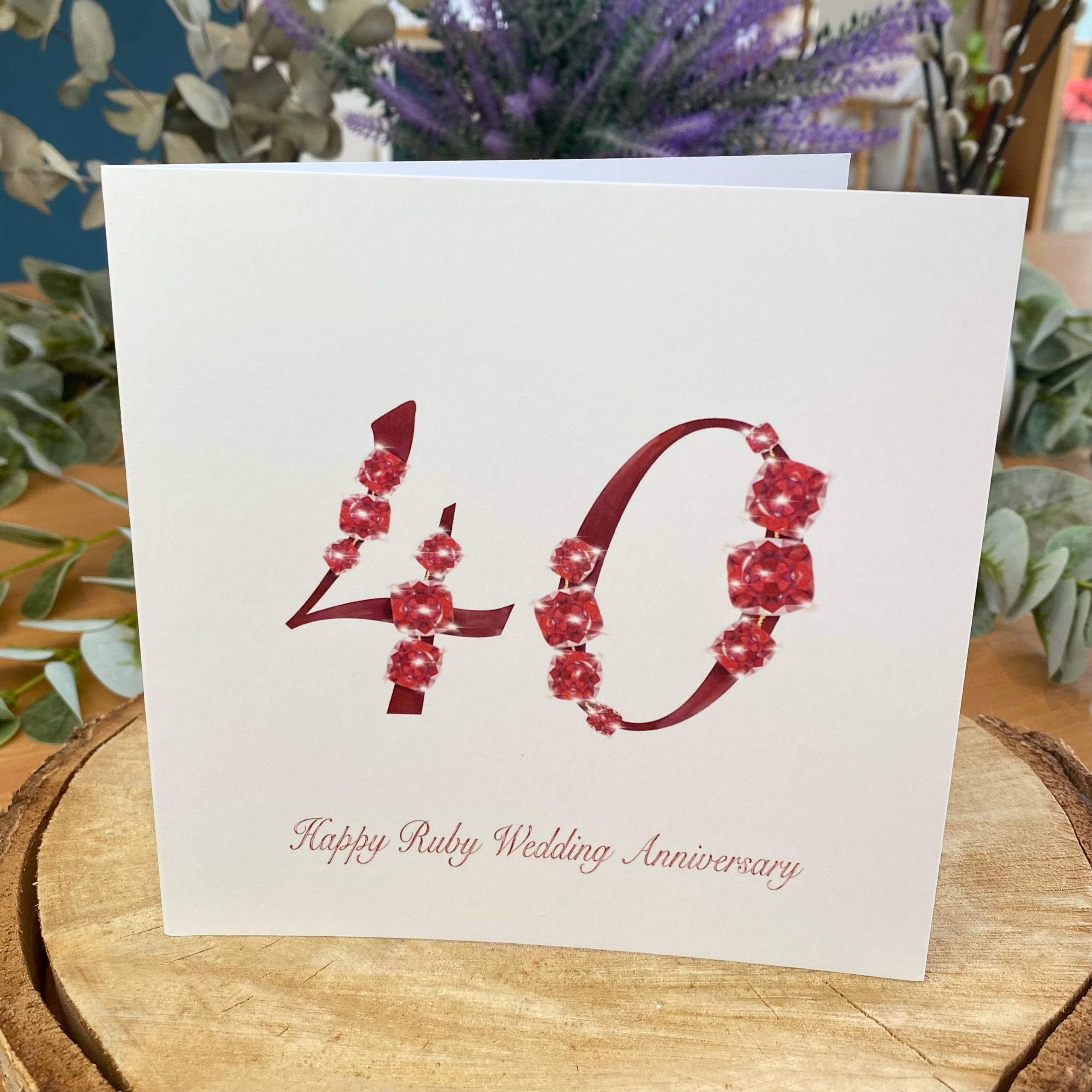 Carte Anniversaire De Mariage Rubis 40 Ans - Pour Mon Mari - Message Romantique - 23x15 Cm