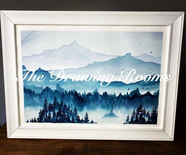 Original Painting - Misty Mountains A3