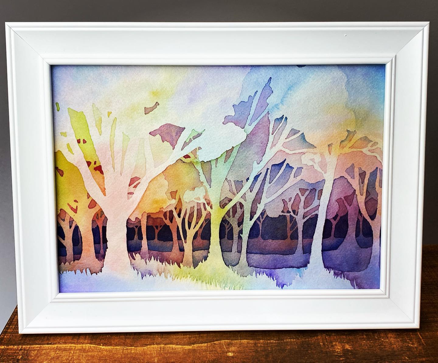 Original Painting - Negative Trees A4
