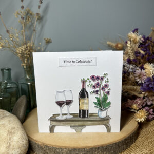 Red Wine Celebration Table Card