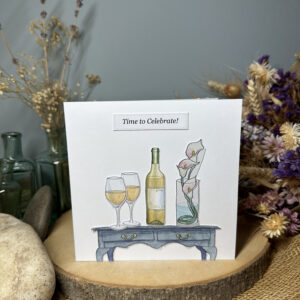 White Wine Celebration Table Card