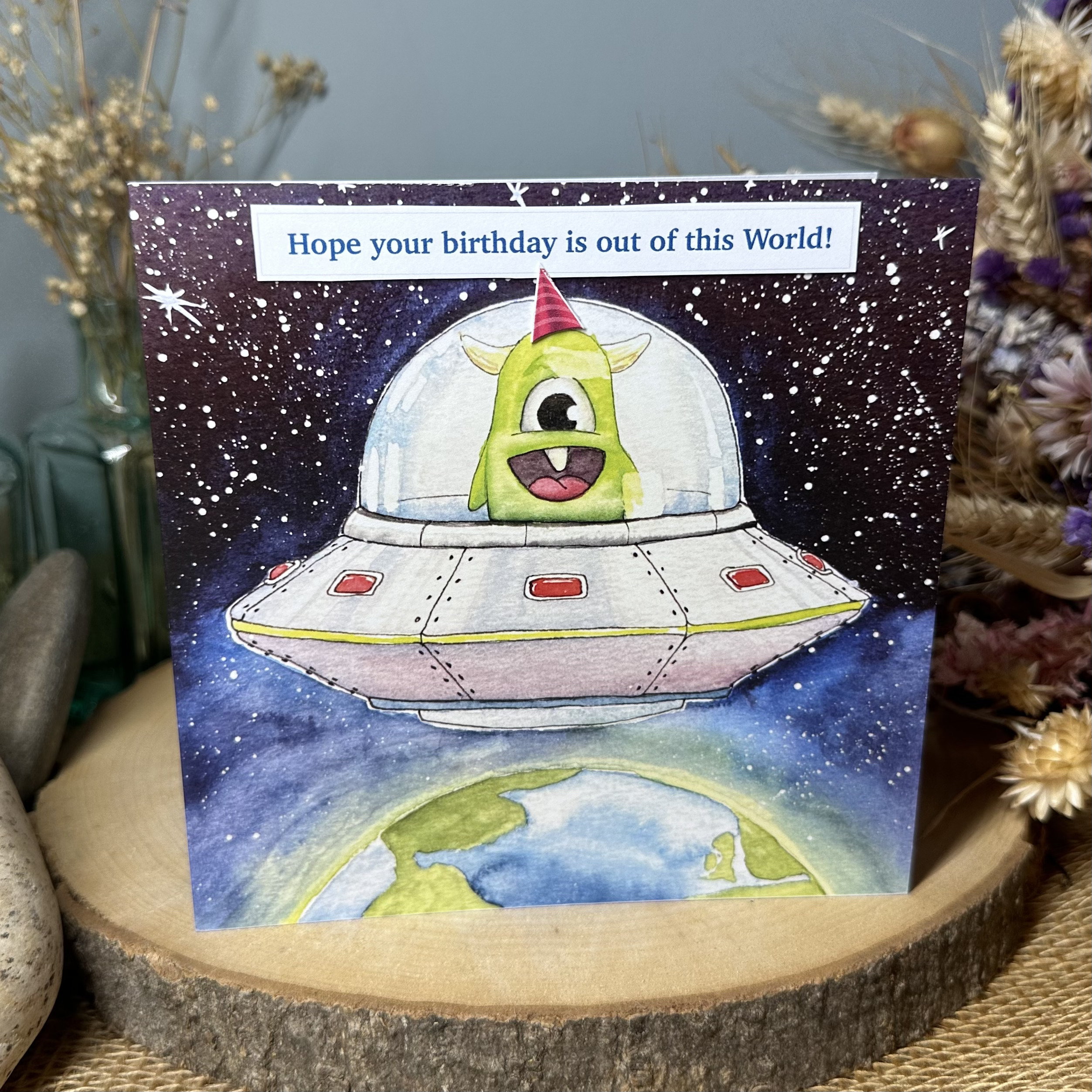 Birthday Alien card