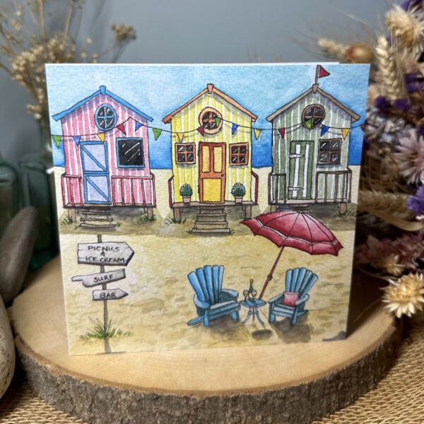 Beach Huts Card