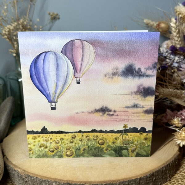Flight over Sunflowers card