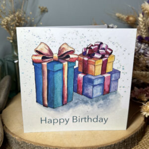 Rainbow Presents Happy Birthday Card