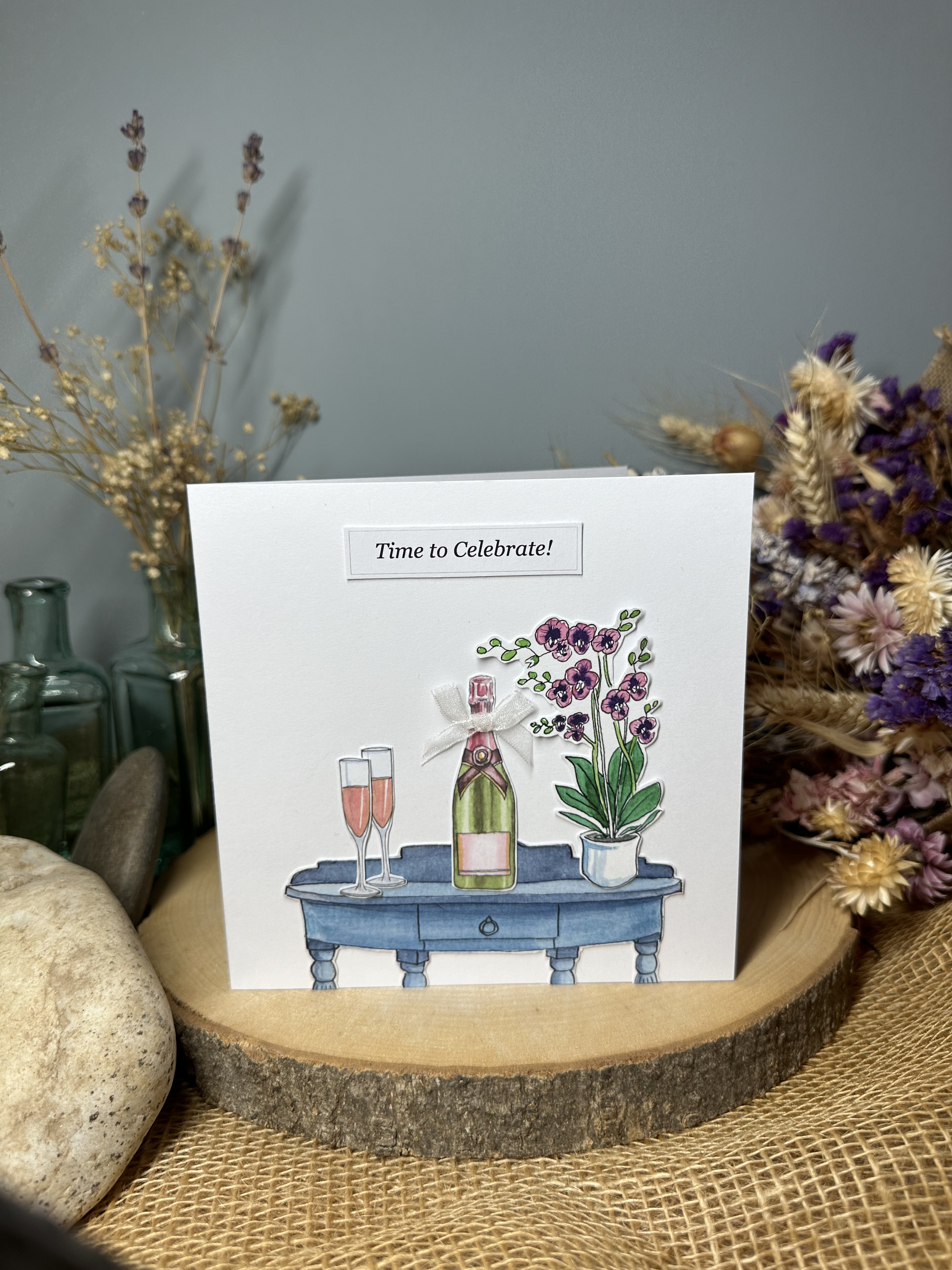 Pink Champagne Celebration Table Card