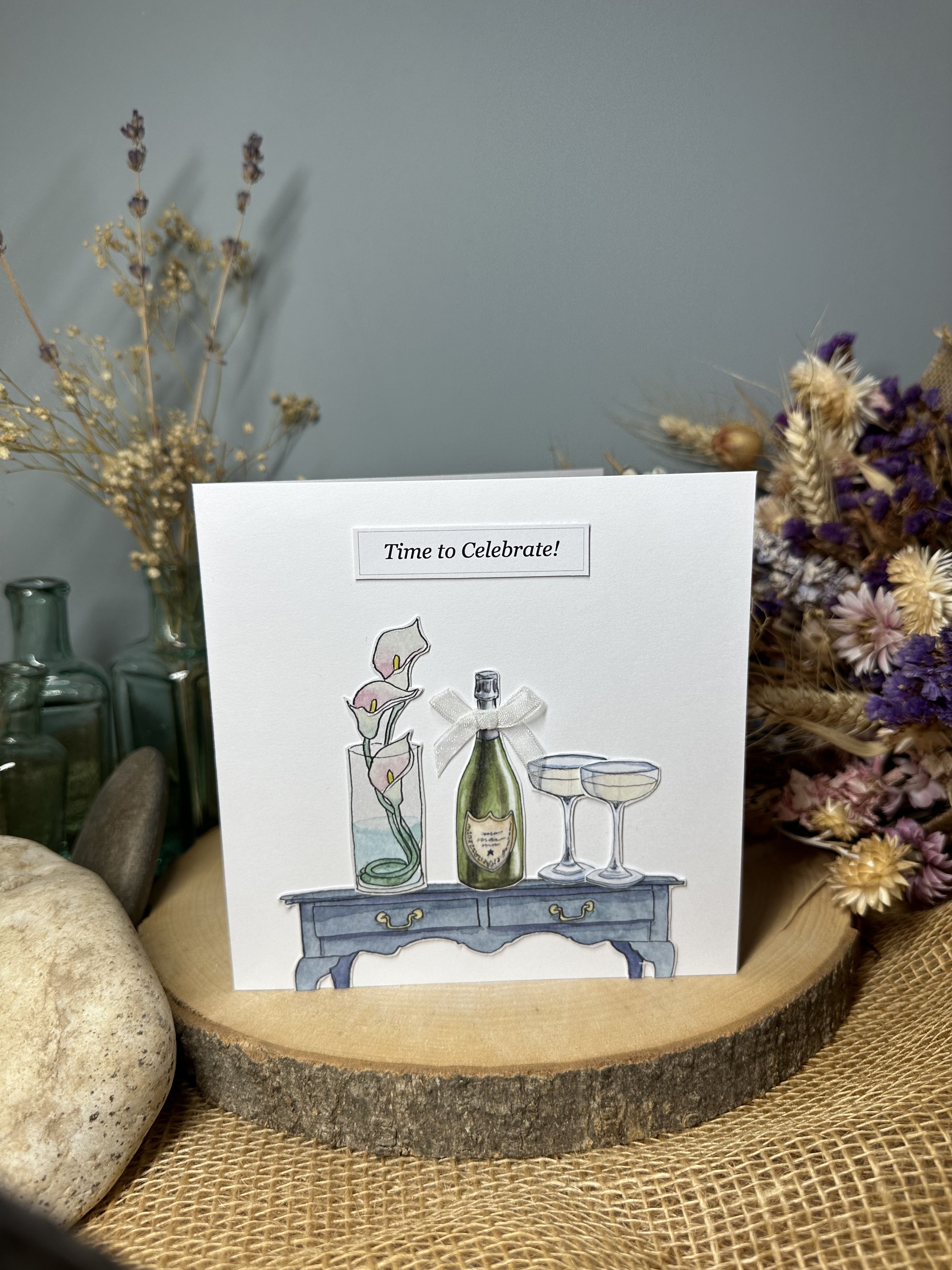 Fancy Champagne Celebration Table Card