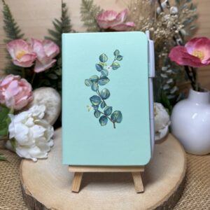 A6 Lined Notebook Eucalyptus on Aqua