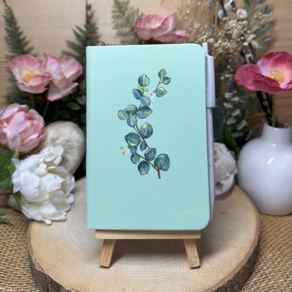 A6 Lined Notebook Eucalyptus on Aqua
