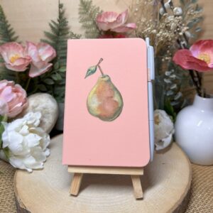 A6 Lined Notebook Pear on Peach