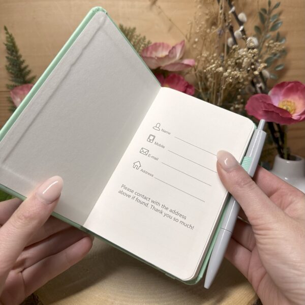a6 notebook inside front cover